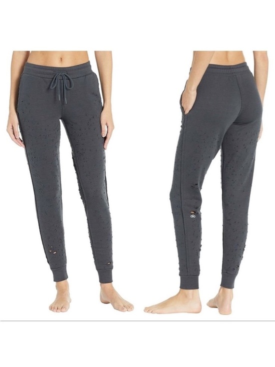 ALO Yoga Pants - Alo Yoga Distressed Lounge Joggers Sweatpants Gray Size Small